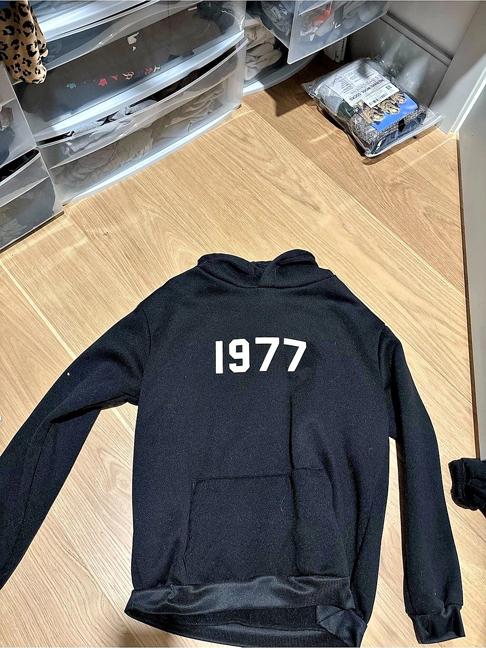 Essentials 1977 Black Pullover Hoodie